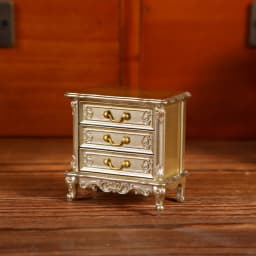 Miniature Chestnut Bedside Table Chest Of Drawers Storage Cabinet 1:12 Dollhouse DIY Accessories Furniture Model Toy
