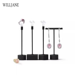 Black Metal Earrings T-Bar Stand Necklace Chains Ring Jewelry Hanging Holder Organizer Watch Counter Display Stand for Selling