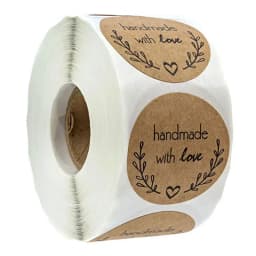 500pcs Handmade with Love Stickers Baking Label Wedding Sticker Party Label Decoration Envelope Seal Stationery Black Sticker