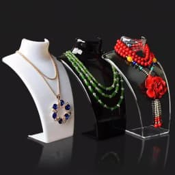 Acrylic Portrait Model Jewelry Display Stand - Necklace Pendant Earring Holder Shelf for Decorative Exhibition