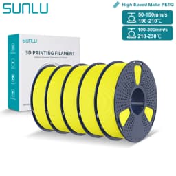 SUNLU High Speed Matte PETG Filament 1.75mm High Toughness Easy Print Fast 3D Printing Material Durable Smooth Finish 1KG Spool