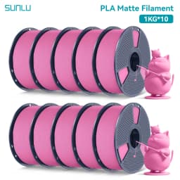 SUNLU 10Roll PLA Matte Filament 1.75mm 1kg Spool (2.2lbs) Smooth Matte Finish Neatly Wound Filament Fit Most FDM Printer