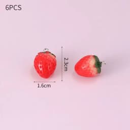 10pcs Resin Imitation Strawberry Shape Charms For DIY Key Chain Necklace Pendants Ornament Jewelry Making Accessories