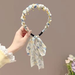Coffee Polka Dot Ribbon Headband For Women - High Skull Top Hair Bands Face Washing Hairband Elegant Ponytail Hair Accessory