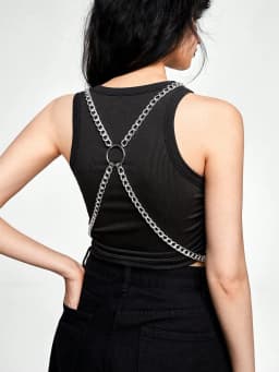 HERSHINE Women's Sexy Silver Ring Spike Body Chain Set, Y2K Gothic, Punk, Harajuku, Rock & Hip Hop Accessories,spring,summer
