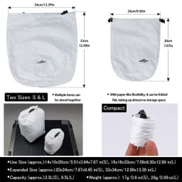 Soomloom Tyvek Storage Bag Set, Ultralight Tear-Resistant Organizer Bags for Hiking Camping Gear, Clothing Dust Sack
