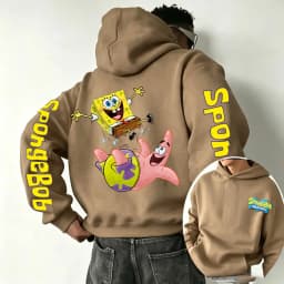 SpongeBob SquarePants Cartoon Anime 2026 New Spring and Autumn Men's and Women's Fashion Hooded Sports Hoodie