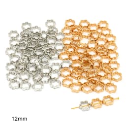 50pcs Two Hole CCB Love Heart Flower Circle Frame Beads Spacer Connectors for DIY Jewelry Making Necklace Bracelet Accessories