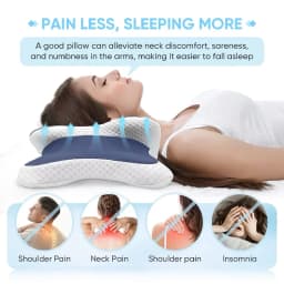 Solvath Memory Foam Pillow Cervical Orthopedic Neck Pillow for Side Back Stomach Sleepers Ergonomic Contour Pain Relief