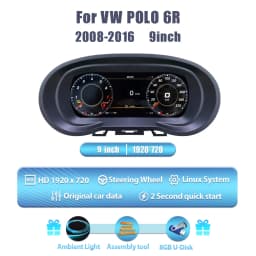 Wowuseful Digital Dashboard Cluster For VW Polo 6R 08-16ys VENTO crossfox 15 Navigation Radio Android Player Map Paneel Cockpit