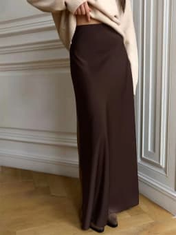 Elegant White Satin Long Skirt Women Solid High Waist Slim Fishtail Maxi Skirt 2026 New Casual Daily Commute Office Lady Skirts