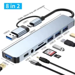 5/7/8 in 1 Type-C Docking Station USB C Hub Mutiport Adapter USB3.0 PD Charging SD TF Card Reader For Laptop Macbook Notebook