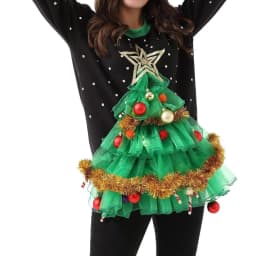 Womens 3D Christmas Tree Sweatshirt Cute Funny Graphic Printed Casual Crewneck Long Sleeve Pullover Sweatshirts Tops Party top