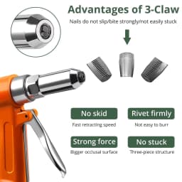Pneumatic Air Riveter Gun Tool Set, Industrial Grade Nail Gun, Riveting Tool, 3/32" 1/8" 5/32" 3/16" Rivets, for DIY Home Repair