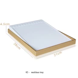 Organizer Case Jewellery Display Ring Tray Earring Holder Various Models Wholesale Luxury Gold White PU Necklace Jewelry