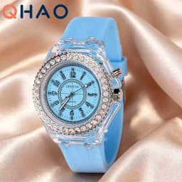 LED Light Flash Luminous Watches Women Men Boys Girls Silicone Wrist Watch Fashion Rhinestone Clock Kids Children Relogio Saati