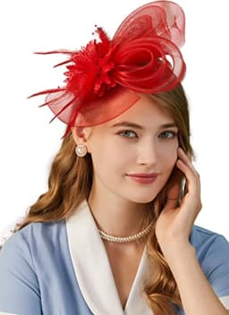 2025 New Fascinator Feathers Mesh Ribbons Brides Hair Accessories Headband or a Clip Cocktail Tea Party Headwewar Wedding