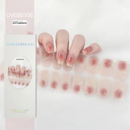 16/20/22Tips Semi-Cured Gel Nail Patch Adhesive Sliders Long Lasting Full Gel Nail Stickers DIY Manicure Harden In UV Lamp Need