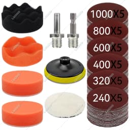 Car Detailing Headlight Restoration Sponge For Auto Polishing Waxing Washing Cleaning Wool Pad Backing Plate Sandpaper Kit