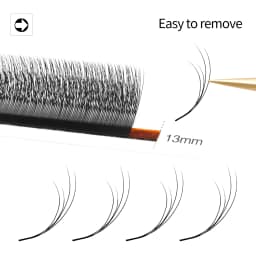 XIUSUZAKI Double Layers W Shaped YY 3D 4D Lashes Extensions C+D Curl 2D YY False Eyelashes Extensions Premade Volume Fans Lashes