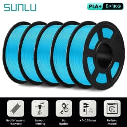SUNLU 5KG PLA Plus/Clear/AntiString Filament 1.75mm 1kg Spool (2.2lbs) Neatly Wound Filament Fit Most FDM Printer