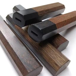 1piece Japanese Style Octagonal Handle for Kitchen Knife Handle,Wenge Wood + Ebony Wood Knife Handle, Fish Raw Knife Handle