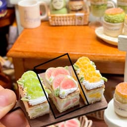 Handmade Premium Mini Food Set - Sandwich/Cake/Rainbow Cake/Hot Dog | Artisan Dollhouse Decor | Customizable Baking Miniatures