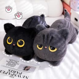 50-90cm Kawaii Black Cats Plush Toy Doll Big Cuddly Pillow Cushion Ins Cute Black Cat Plush Toy Doll For Boy Girl Brithday Gifts