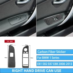For BMW E81 E82 E87 E88 1 Series Interior Accessories 2008-2013 Gear Shift Knob Dashboard AC Outlet Carbon Fiber Cover Stickers