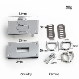 1-5Sets Metal Rectangle Eyelets Locks Hanger Panel Woman Bags Handbags Purse Hardware Clasp Closure Twist Locks DIY Accessories