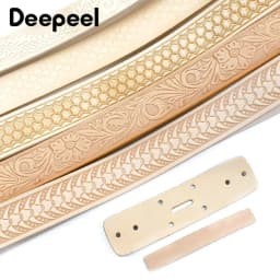 1Pc Deepeel 3.8cm*110/120cm First Layer Cowhide Embossed Belt with Pin Buckle Band DIY Handmade Crafts Leather Belts Accessories