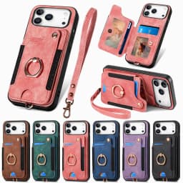 RFID Magnetic Wallet Ring Holder Card Solt Leather Case For iPhone 17 Pro Max 16 15 Plus 14 13 12 11 17Air 16E Bag Stand Cover