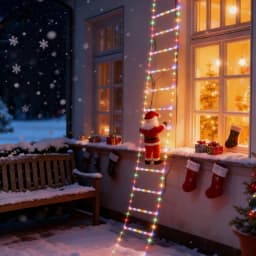 1PC 3m Santa Claus Climbs Stairs Light for Christmas Tree Living Room Bedroom Window Festival Party Atmosphere Decor Lighting