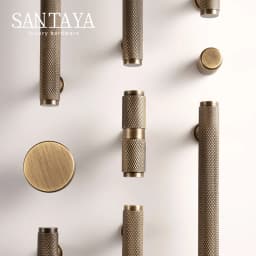 Santaya Solid Antique Brass Diamond-cut Cross Knurl Pattern Bronze Wardrobe Cabinet Handles T-bar Knobs Pitch 320mm Long Pull