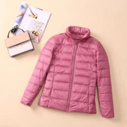 Fashionable Lightweight down Cotton Jacket Women's Short Stand Collar Hooded Slim Fit Autumn Winter plus Size Outerwear