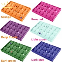 12 Grid Bracelet Watch Premium Pillow Plate 35*24cm Velvet Earnail Pendant Jewelry Display Tray