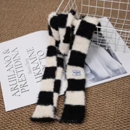 Multi-material Color Blocking Stripe Scarf Decoration Knitted Irregular Tassel Scarves Women Autumn And Winter Soft Scarf