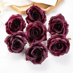 Cheap Rose Head Silk Artificial Flowers For Home Wedding Arch Craft Supplies Decoration DIY Christmas Wreath Accessory Scrapbook