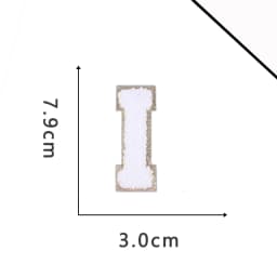 A-Z White Chenille Letter Patches Towel Sequins Clothing Patch Clothes Sew on Applique DIY Garment Hat Decor
