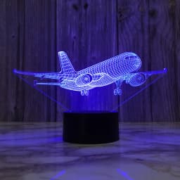 Airplane 3d Night Light Usb Plug-in Touch Table Lamp Decoration Bedside Nightlight Child Birthday Christmas Gifts for Kids Boys