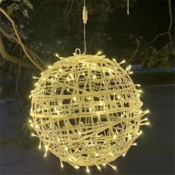 Christmas LED Rattan Ball String Lights Outdoor 20CM 30CM Fairy Garden Lights Garland for Party Wedding Patio Tree Street Decor
