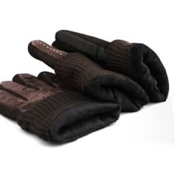 Gloves Men's Winter Cycling Motorcycle Windproof Cold Insulation Warm Leather Touch Screen Anti-Slip Thick Pile