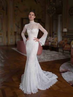Detachable Train Illusion Beaded Lace Wedding Dress With Corset Mermaid Long Bridal Gown Customized Exquisite Dresses For Bride