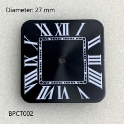 27mm S Logo NH35 Dial Square Roman Santo S Dial for NH35 Automatic Movement Black Blue Hands NH35 FCK 9-5 Dial Watch Accessories