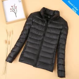 Autumn Winter New Arrival Women's Light down Cotton Jacket Short Hooded Stand Collar plus Size Slim Fit Outerwear Coat