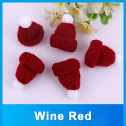 10-50Pcs Mini Knitting Hats Christmas DIY Craft Knitting Doll Hats Mini Wool Hat for Christmas Tree Ornaments DIY Hair Accessory