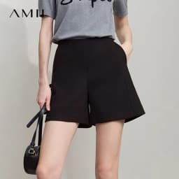 AMII 2025 Autumn Concise for Loose Casual Wide-leg Female pants Elegant Office Lady Simple Shorts Bottoms 12523083