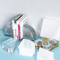 DIY Crystal Resin Mold Large Trapezoidal Square Book Stall Jewelry Table Decoration Epoxy Mirror Silicone Mold For Resin Making