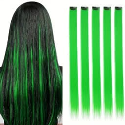 5pcs/Set Long Straight Synthetic Clip-In Hair Extensions for Women Halloween Christmas Party Cosplay