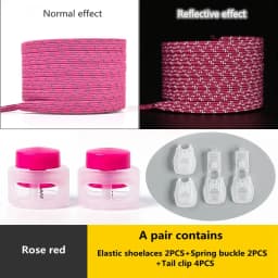 1 Pair Reflective Elastic Laces Sneakers Shoelaces for Sneakers Kids Adult Fast Without Tie Flat Rubber Bands Luminous Shoelace